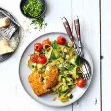 Carré gourmand tagliatelles brocolis et parmesan