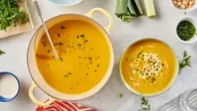 Moulinée carottes, poireaux aux noisettes grillés
