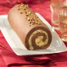 Bûche chocolat et amandes caramélisées