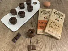 Mini coulant noir au coeur de chocolat caramel salé