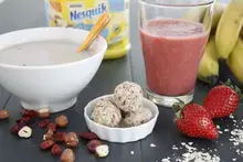 Energy ball's et smoothie fraise banane NESQUIK