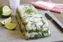Terrine de cabillaud, menthe courgette citron vert