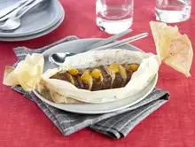 Papillotes de magret de canard aux pommes