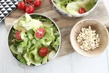 Salade verte vinaigrette à l'ail et moutarde