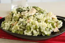 Risotto à la primavera et saumon