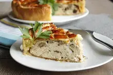Tourte poulet champignons chèvre