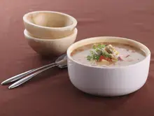 Soupe aux palourdes et aux lardons