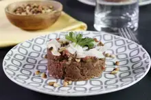 Tartare de bœuf au basilic