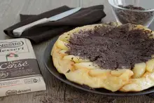 Tarte tatin aux poires et chocolat corsé