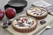 Tartelettes aux prunes et chocolat