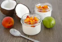 Creme coco citron lait concentré et abricots