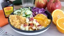 Salade vitaminée pomme orange chou rouge