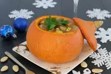 Potimarron de Noel farci au flan de légumes anciens