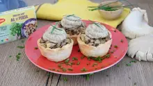 Tarto muffins feuilletés aux pleurotes ail et persil