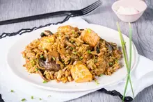 Risotto au saumon et champignons Cookeo Moulinex