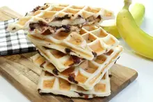 Pizza gaufre banane chocolat