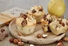Muffins aux pépites de chocolat praliné et poires