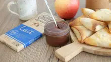 Samossas aux pommes sauce chocolat au lait à l'air fryer