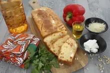 Cake feta piquillos