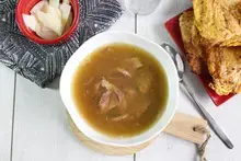Bouillon de légumes vermicelles Bio et ses croques rostis