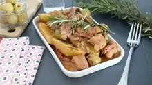 Sauté de porc aux olives, romarin