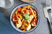 Poulet sauté aux poivrons