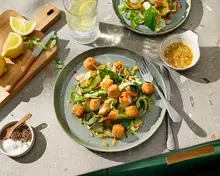 Salade de lentilles et crousti dés au tofu