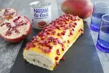 Bûche fondante crème au lait concentré sucré et fruits exotiques