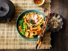 Ramen japonais aux émincés de soja