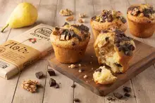 Muffins poires et pépites de chocolat noir