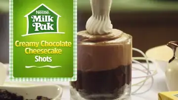 Creamy chocolate cheesecake shots