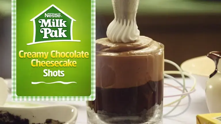Creamy chocolate cheesecake shots