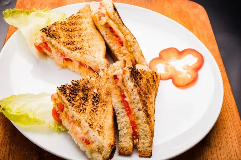 Melted Cheese and Refried Bean Sandwiches
