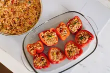 Stuffed Bell Peppers with Rice and Ground Chicken